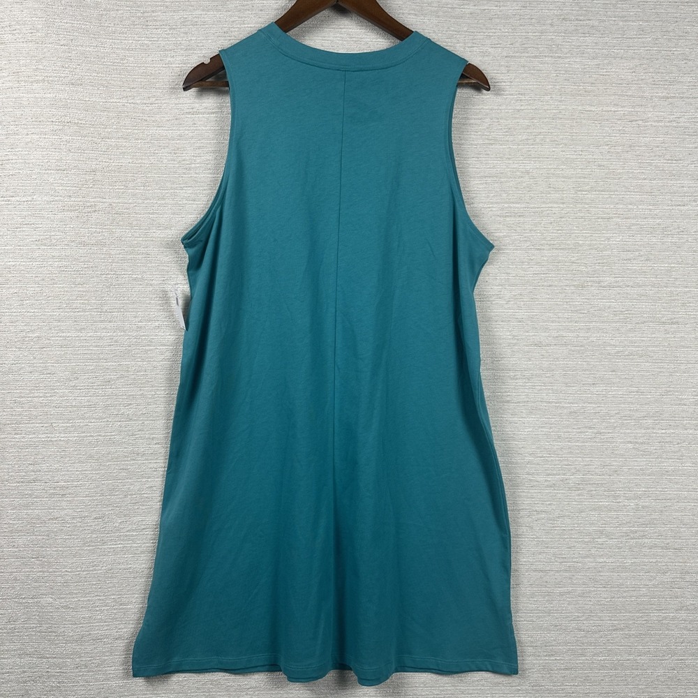 Old Navy Sleeveless Knit Shift Dress Teal Tank Dress Casual Beach Cover Up NWT L - Picture 3 of 8